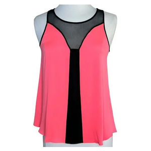 MILLY Pink Barbiecore Swing Tunic Top NWT $215 xs s 2 4 luxury blouse Black Mesh